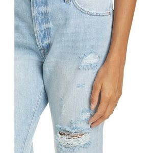 Frame Le Slouch Distressed High Waist Straight Leg Jean in Natoma Size 25